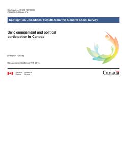 Civic engagement and political participation in Canada Volunteering