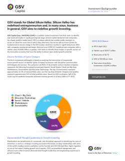 GSV stands for Global Silicon Valley. Silicon Valley has redefined