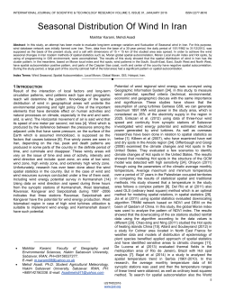 Seasonal Distribution Of Wind In Iran