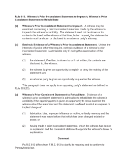 Rule 613. Witness`s Prior Inconsistent Statement to Impeach