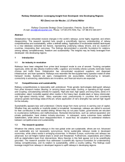 Railway Globalization: Leveraging Insight from Developed