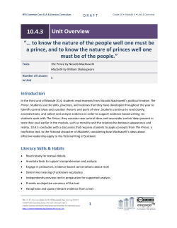 Grade 10 ELA Module 4, Unit 3 Overview