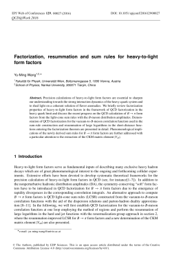 Factorization, resummation and sum rules for heavy-to