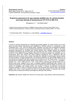 Empirical expressions for gas hydrate stability law, its