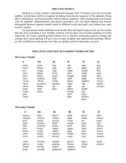 Spelling and Sounds - Midland Need to Read