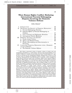 Mediating International Parental Kidnapping Disputes Involving the