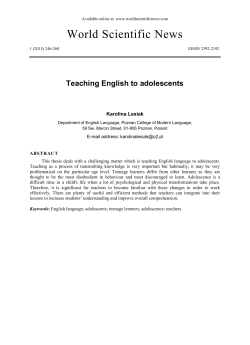 Teaching English to adolescents
