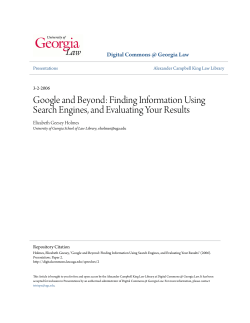 Google and Beyond: Finding Information Using Search Engines