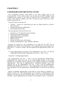 CHAPTER 2 CONSOLIDATED REVENUE FUND