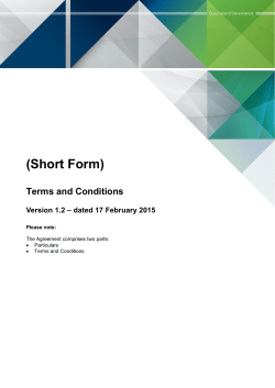 (Short Form) Terms and Conditions