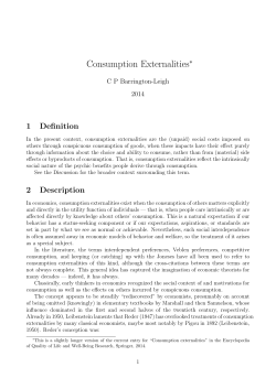 Consumption Externalities - Chris.Barrington