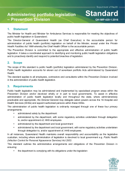 Administering portfolio legislation