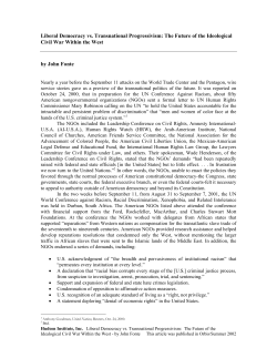 Liberal Democracy vs. Transnational Progressivism