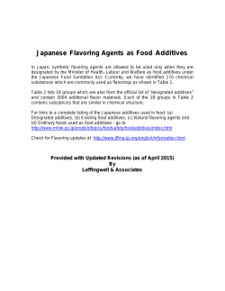 Japanese Flavoring Agents as Food Additives