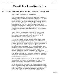 Cleanth Brooks - Keats Sylvan