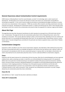 General Awareness about Contamination Control requirements
