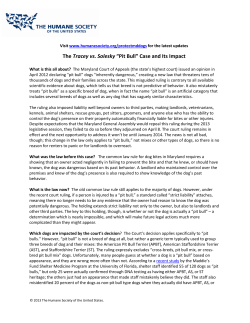 The Tracey vs. Solesky &ldquo;Pit Bull&rdquo; Case and Its Impact