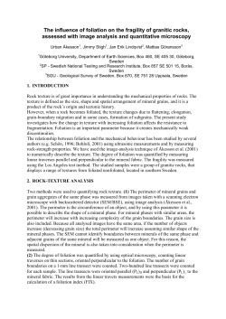 The influence of foliation on the fragility of granitic rocks, assessed