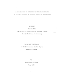 AN INVESTIGATION OF TIDE EFFECT! OF FABRIC