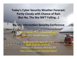Today`s Cyber Security Weather Forecast: Partly Cloudy with