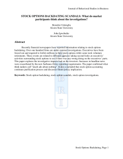 STOCK OPTIONS BACKDATING SCANDALS