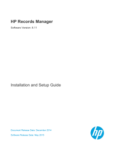 HP Records Manager Installation and Setup Guide