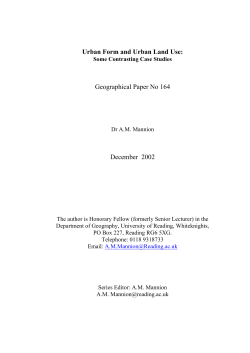 urbanization and urban land use: some