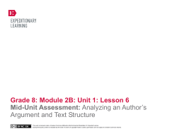 Grade 8: Module 2B: Unit 1: Lesson 6 Mid-Unit