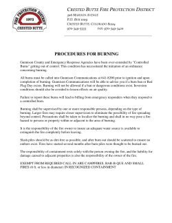 Procedures for Burning - Crested Butte Fire Protection District