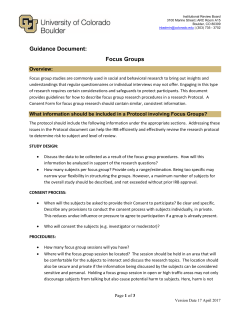 Focus Groups - University of Colorado Boulder