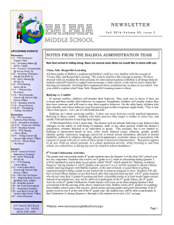 Balboa Fall Newsletter - Ventura Unified School District