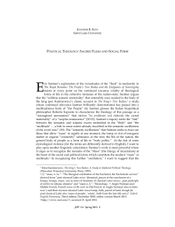 Political Theology: Sacred Flesh and Social Form