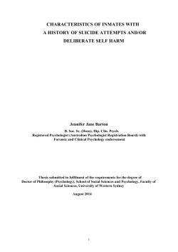 deliberate self harm and suicide