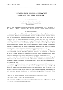 pseudorandom number generators based on the weyl sequence