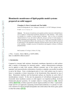 Biomimetic membranes of lipid-peptide model systems prepared on
