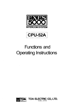 Functions and Operating Instructions