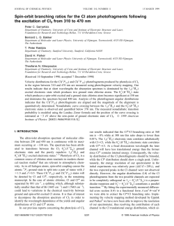 Spin-orbit branching ratios for the Cl atom photofragments following