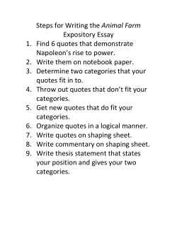 Steps for Writing the Animal Farm Expository Essay 1. Find 6 quotes