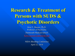 Rational for Brief Intervention for Dual Disorders (DD)