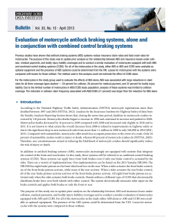 Evaluation of motorcycle antilock braking systems, alone and