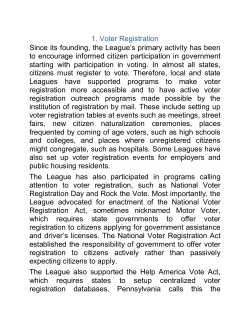 first article - League of Women Voters of the Lewisburg Area