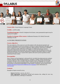 Fiche de cours &agrave; renseigner - Universit&eacute; Catholique de Lille