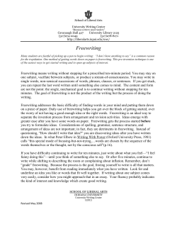 Freewriting - School of Liberal Arts