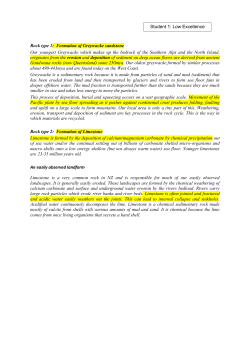 Rock type 1: Formation of Greywacke sandstone Our