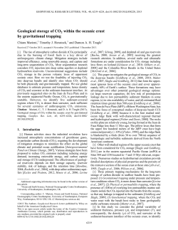 Geological storage of CO2 within the oceanic crust by gravitational