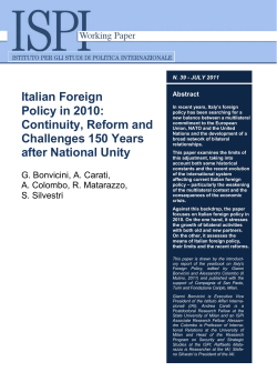 Italian Foreign Policy in 2010: Continuity, Reform and