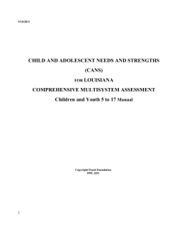 CHILD AND ADOLESCENT NEEDS AND STRENGTHS (CANS