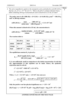 CHEM1612 2005-N-6 November 2005 &bull; The active ingredient in