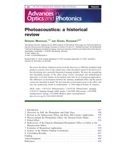 Photoacoustics: a historical review