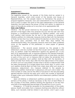 Arkansas Constitution Amendment 7. Initiative and Referendum The